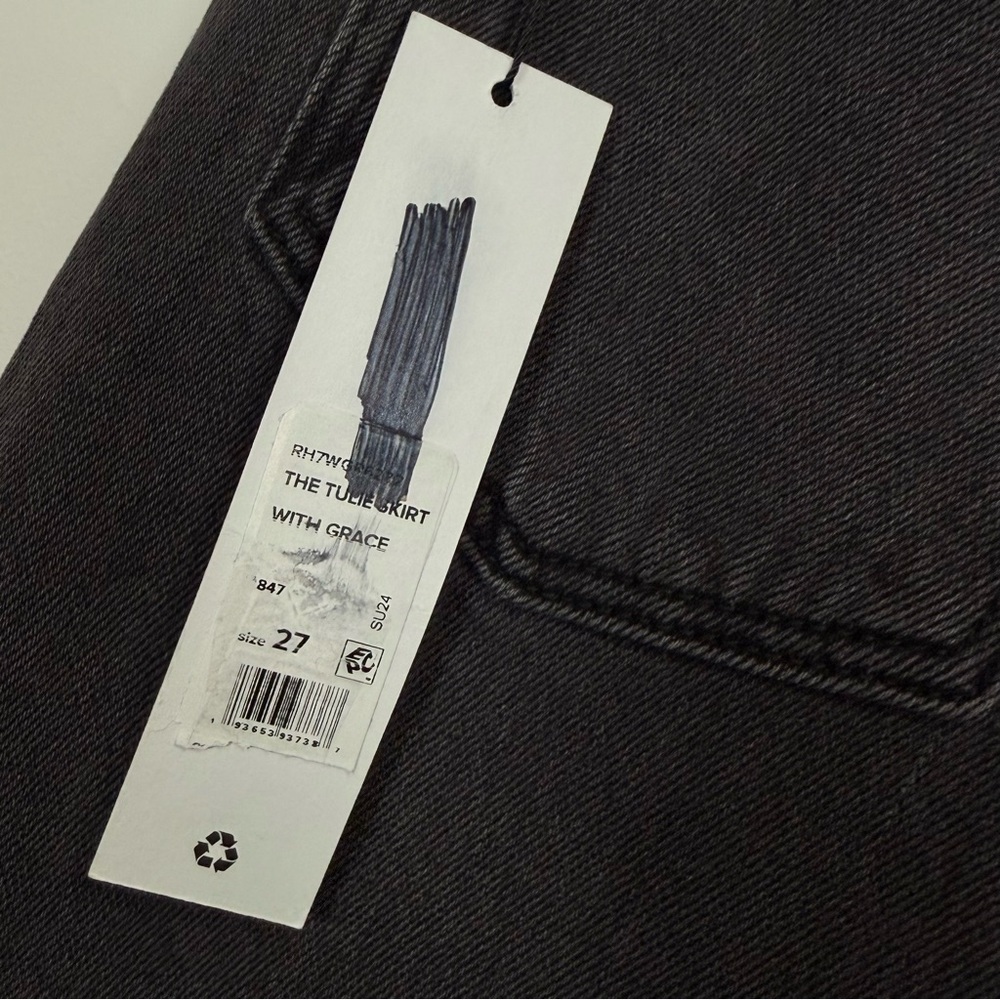 Joe's Jeans The Tulie Skirt w/ Grace Womens 27 Black Vintage Stretch Denim Midi - Picture 6 of 13